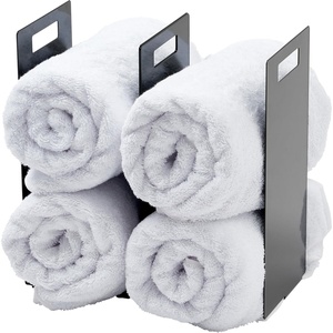 Yamazaki Home Tower Interlocking Towel Organizer – Bathroom Storage Shelf Rack – Steel(Black)