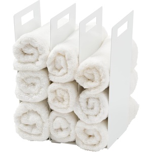 Yamazaki Home Tower Interlocking Towel Organizer – Bathroom Storage Shelf Rack – Steel(White)