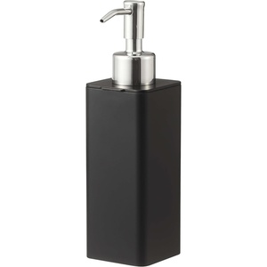 Yamazaki Home Tower Self Adhesive Kitchen Soap Dispener, Wall Or Sink Mounted Pump Dispenser for Hand Or Dish Soap – Abs Plastic(Black)