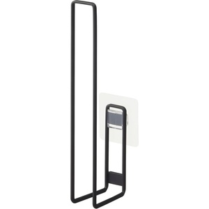 Yamazaki Home Tower Self Adhesive Toilet Paper Holder Organizer, Wall Or Toilet Mountable Bathroom Storage – Steel(Black)