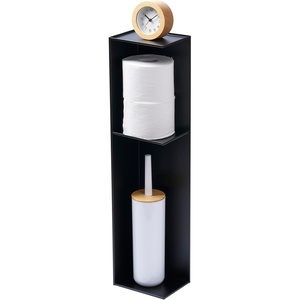 Yamazaki Home Tower Slim Bathroom Storage, Toilet Paper Stocker – Steel -(Black)