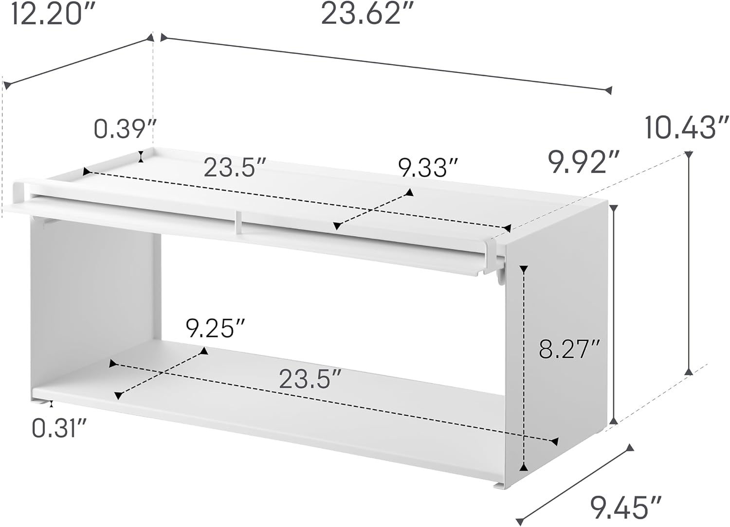 image:imageYAMAZAKI Home BackOpening Kitchen Countertop Storage Rack Compact Organizer with LiftUp Door for Spices Condiments amp Pantry Items Modern Steel Cabinet for Small Spaces SteelWhite