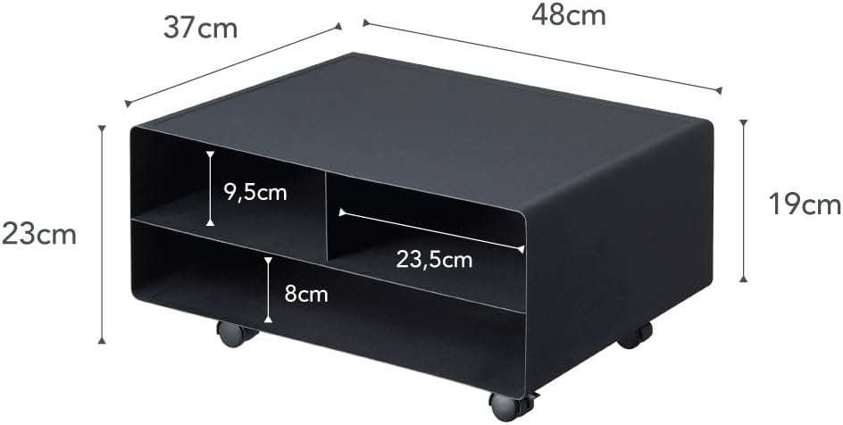 image:imageYAMAZAKI Home Desktop Printer Stand Computer Accessory Office Organizer Steel One Size WhiteBlack