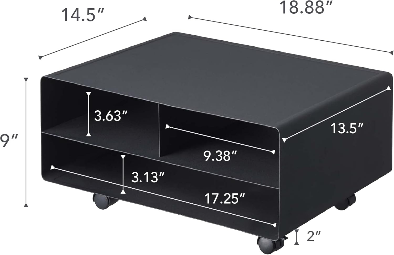 image:imageYAMAZAKI Home Desktop Printer Stand Computer Accessory Office Organizer Steel One Size WhiteBlack