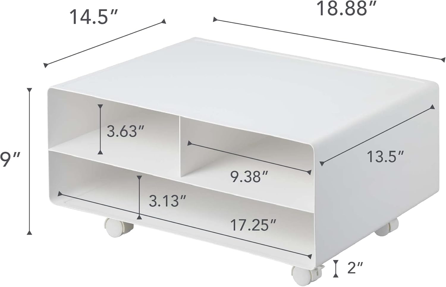 image:imageYAMAZAKI Home Desktop Printer Stand Computer Accessory Office Organizer Steel One Size WhiteWhite