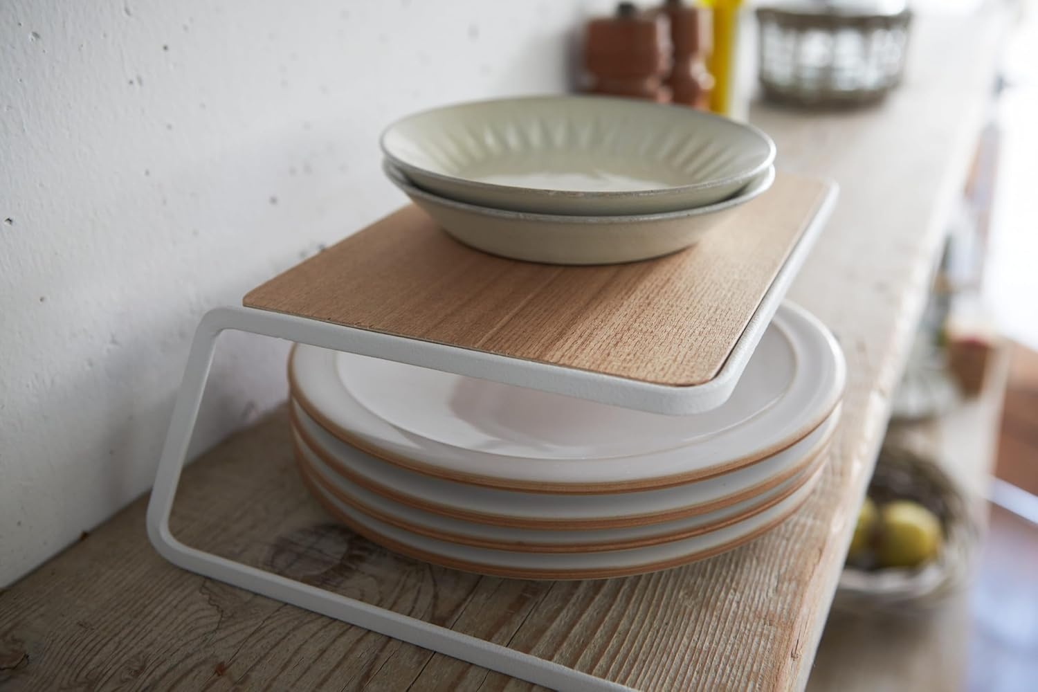 image:imageYAMAZAKI Home Dish Riser Kitchen Cabinet Shelf and Organizer No Assembly ReqSmall