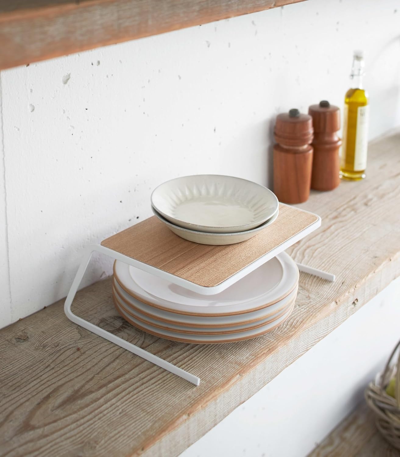 image:imageYAMAZAKI Home Dish Riser Kitchen Cabinet Shelf and Organizer No Assembly ReqSmall