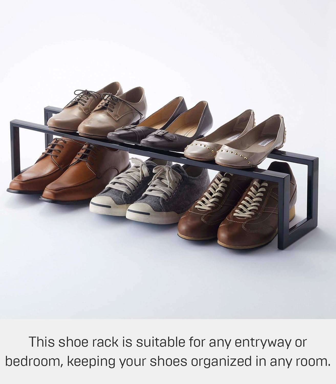 image:imageYAMAZAKI Home Expanding Shoe Rack Metal Adjustable Steel One Size WhiteBlack
