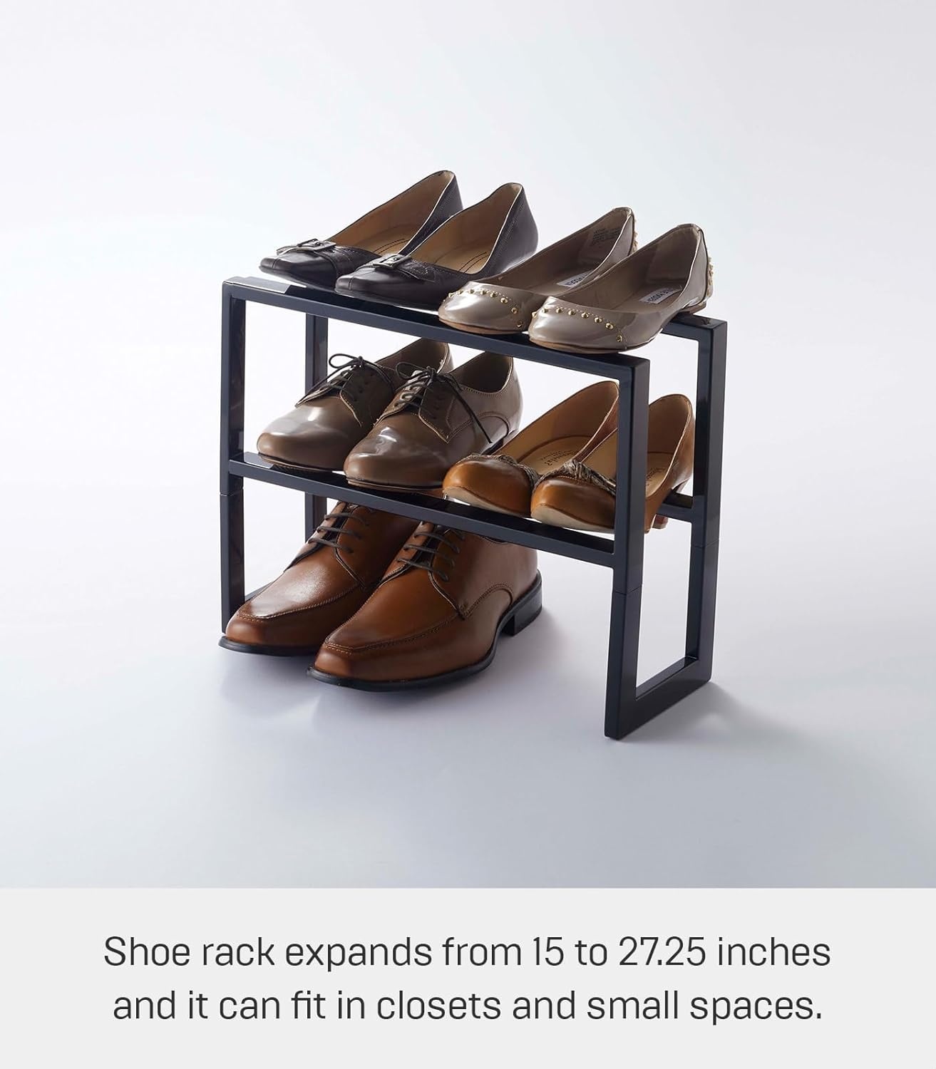 image:imageYAMAZAKI Home Expanding Shoe Rack Metal Adjustable Steel One Size WhiteBlack