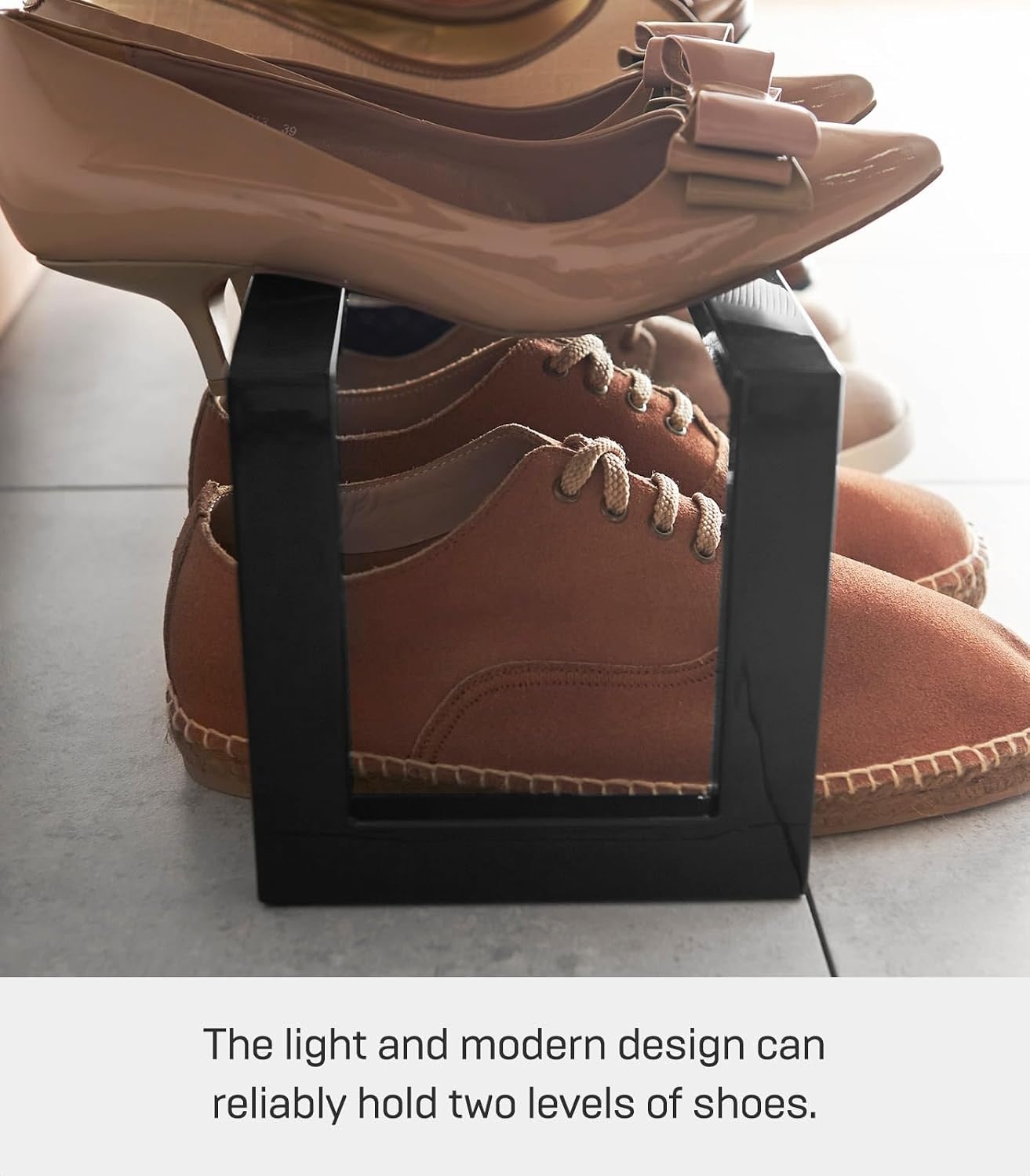 image:imageYAMAZAKI Home Expanding Shoe Rack Metal Adjustable Steel One Size WhiteBlack
