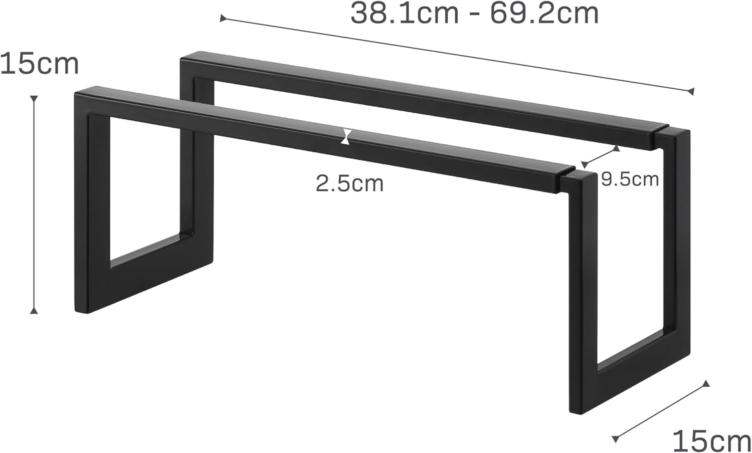 image:imageYAMAZAKI Home Expanding Shoe Rack Metal Adjustable Steel One Size WhiteBlack