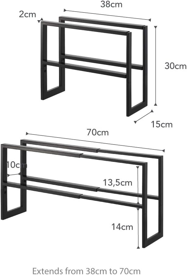image:imageYAMAZAKI Home Expanding Shoe Rack Metal Adjustable Steel One Size WhiteBlack