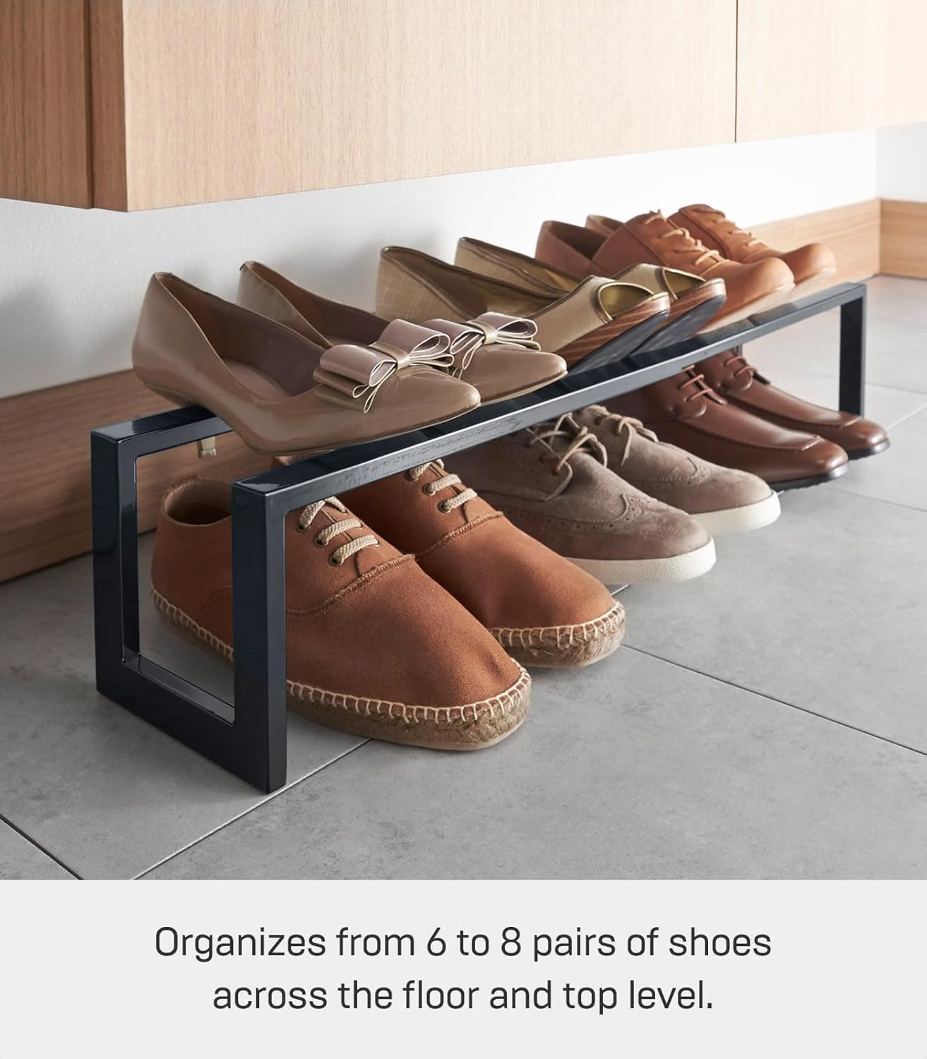 image:imageYAMAZAKI Home Expanding Shoe Rack Metal Adjustable Steel One Size WhiteBlack