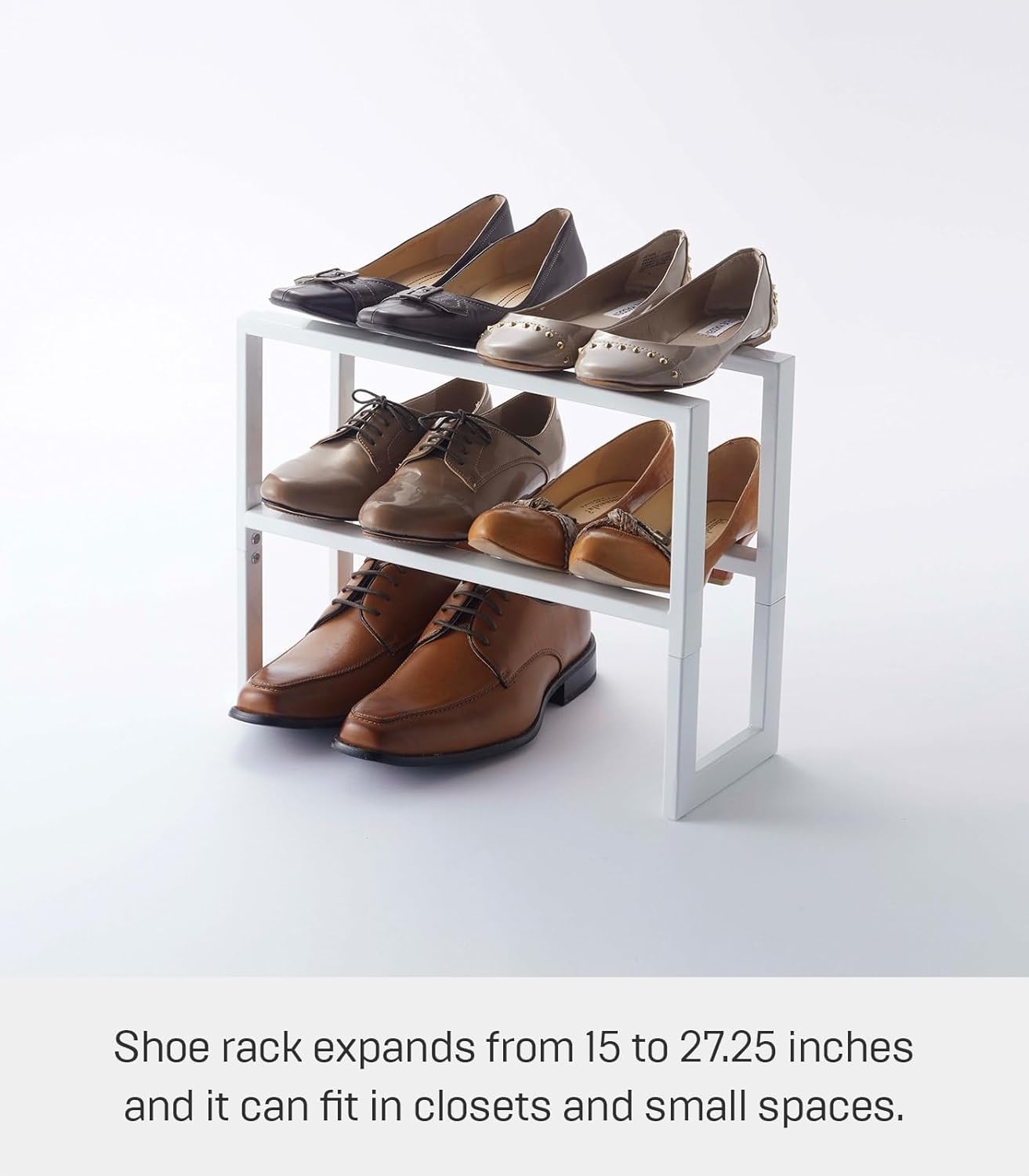 image:imageYAMAZAKI Home Expanding Shoe Rack Metal Adjustable Steel One Size WhiteWhite