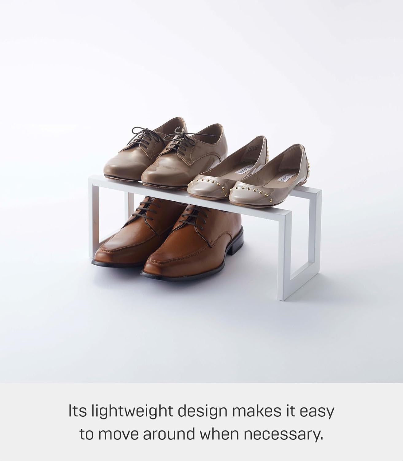 image:imageYAMAZAKI Home Expanding Shoe Rack Metal Adjustable Steel One Size WhiteWhite