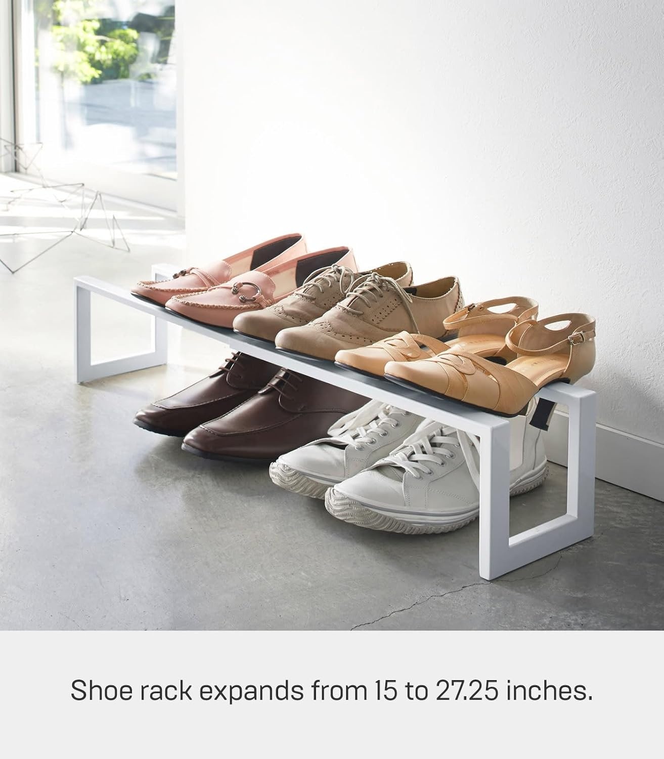 image:imageYAMAZAKI Home Expanding Shoe Rack Metal Adjustable Steel One Size WhiteWhite