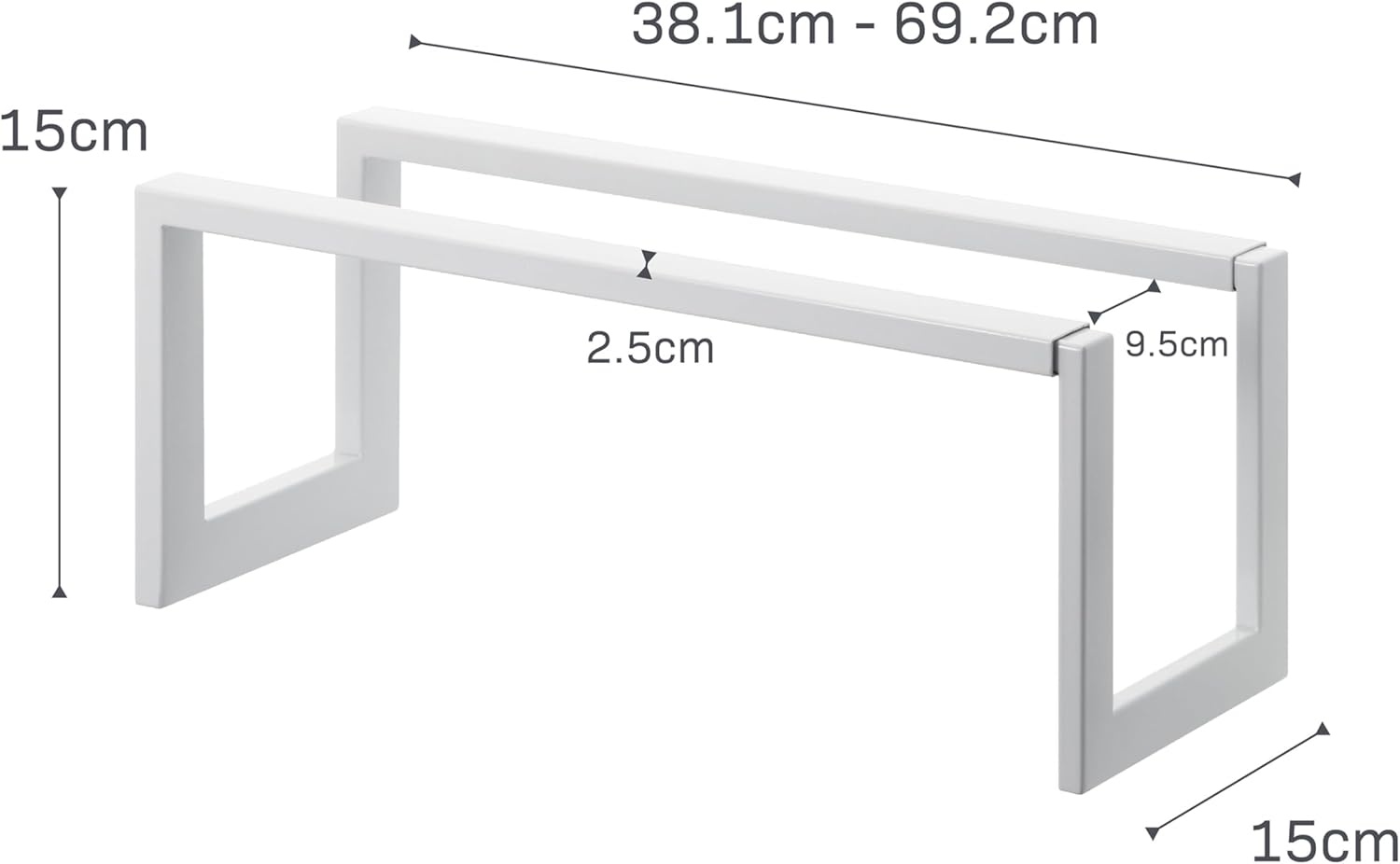 image:imageYAMAZAKI Home Expanding Shoe Rack Metal Adjustable Steel One Size WhiteWhite