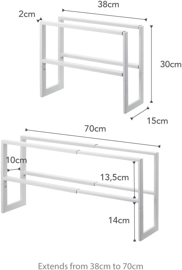image:imageYAMAZAKI Home Expanding Shoe Rack Metal Adjustable Steel One Size WhiteWhite