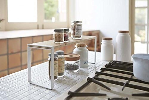 image:imageYAMAZAKI Home Kitchen Rack Counter Storage Shelf Organizer Steel WoodWhiteKitchen Rack Wide