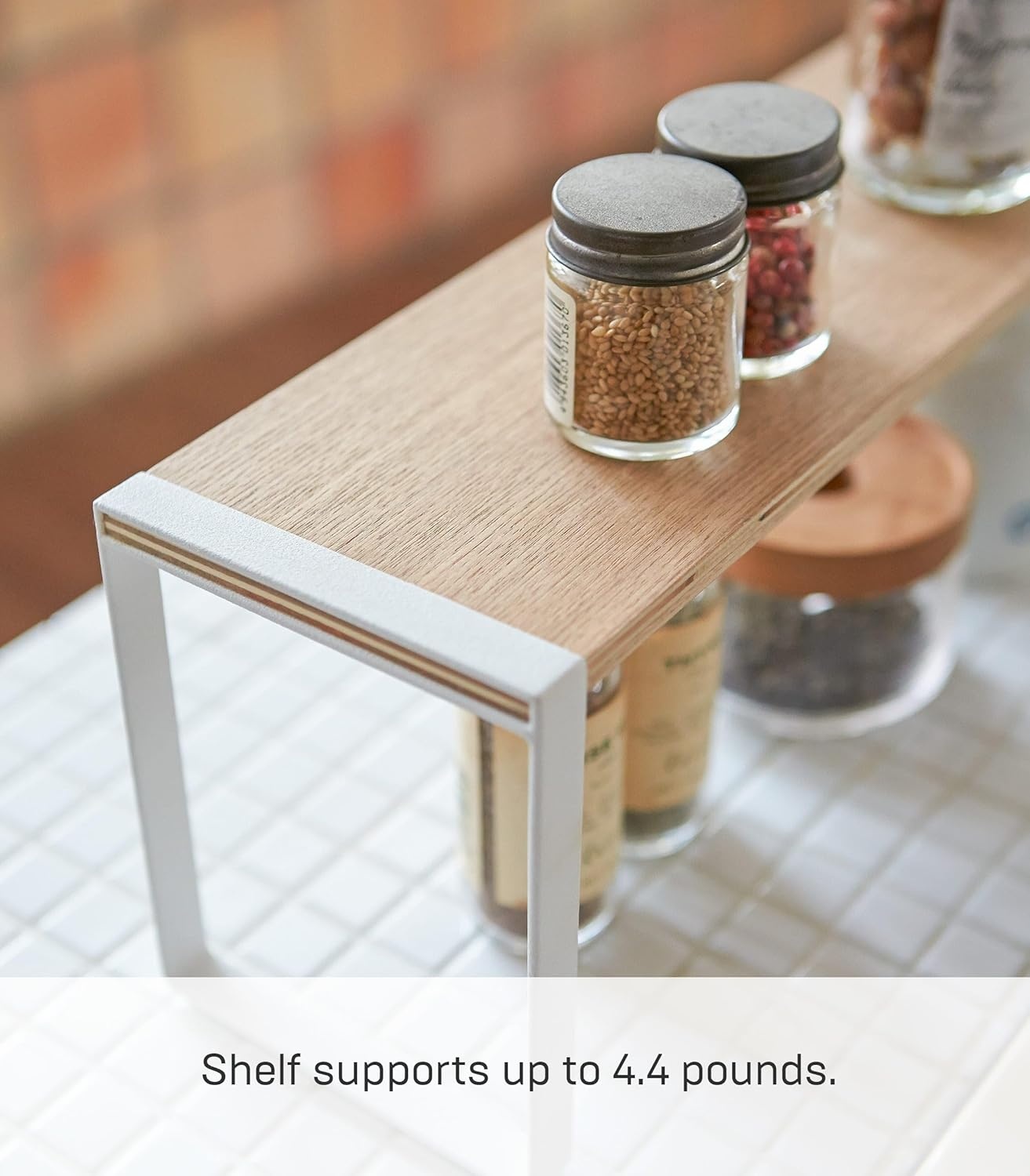 image:imageYAMAZAKI Home Kitchen Rack Counter Storage Shelf Organizer Steel WoodWhiteKitchen Rack Wide
