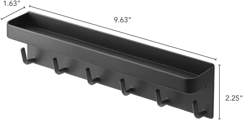 image:imageYAMAZAKI Home Magnetic Key Rack with Tray Steel One Size BlackBlack