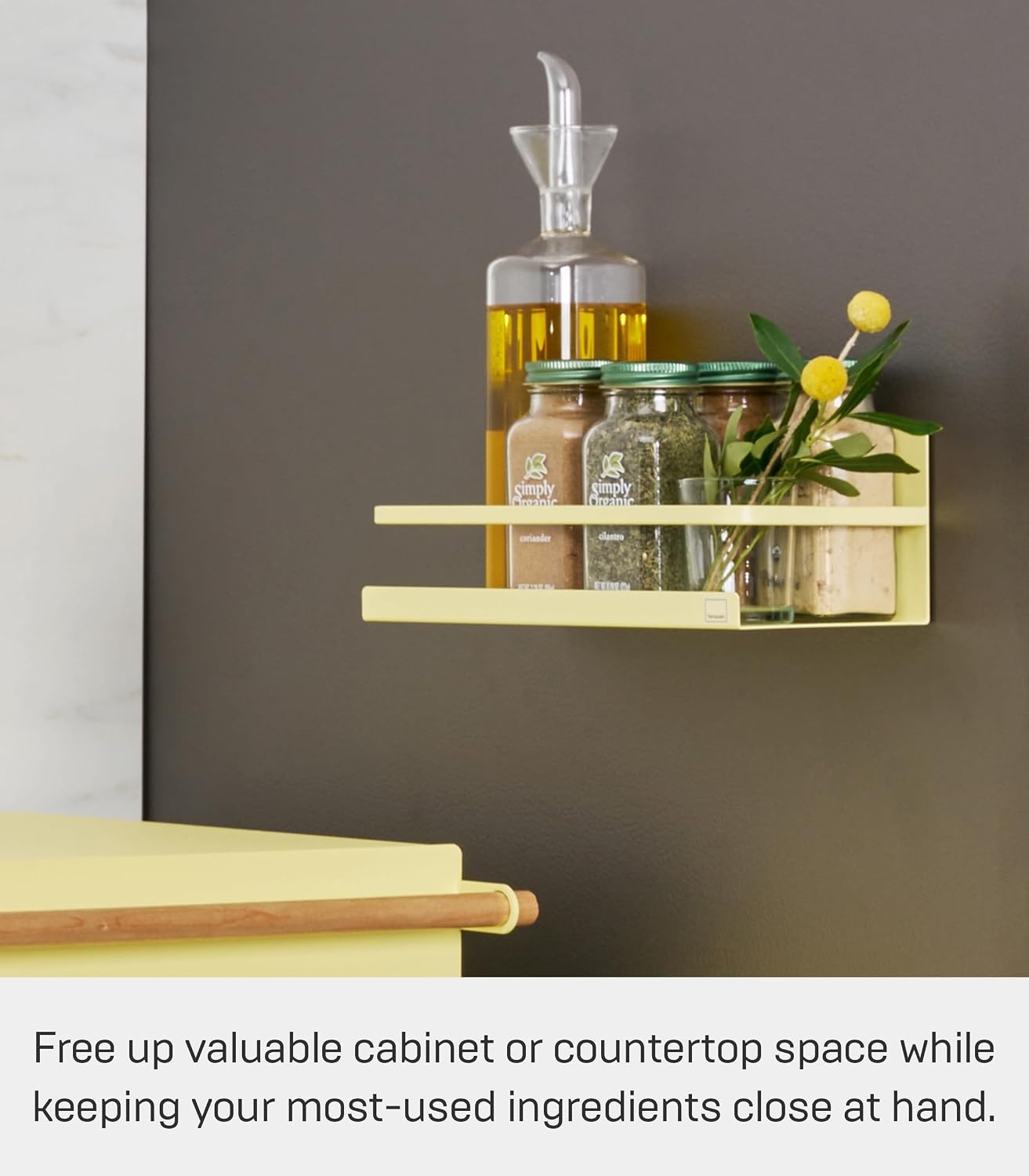 image:imageYAMAZAKI Home Magnetic Spice Storage Rack Organizer For Fridge SteelYellow