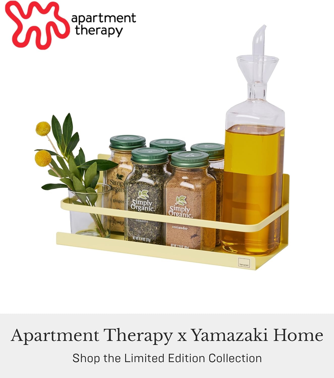 image:imageYAMAZAKI Home Magnetic Spice Storage Rack Organizer For Fridge SteelYellow