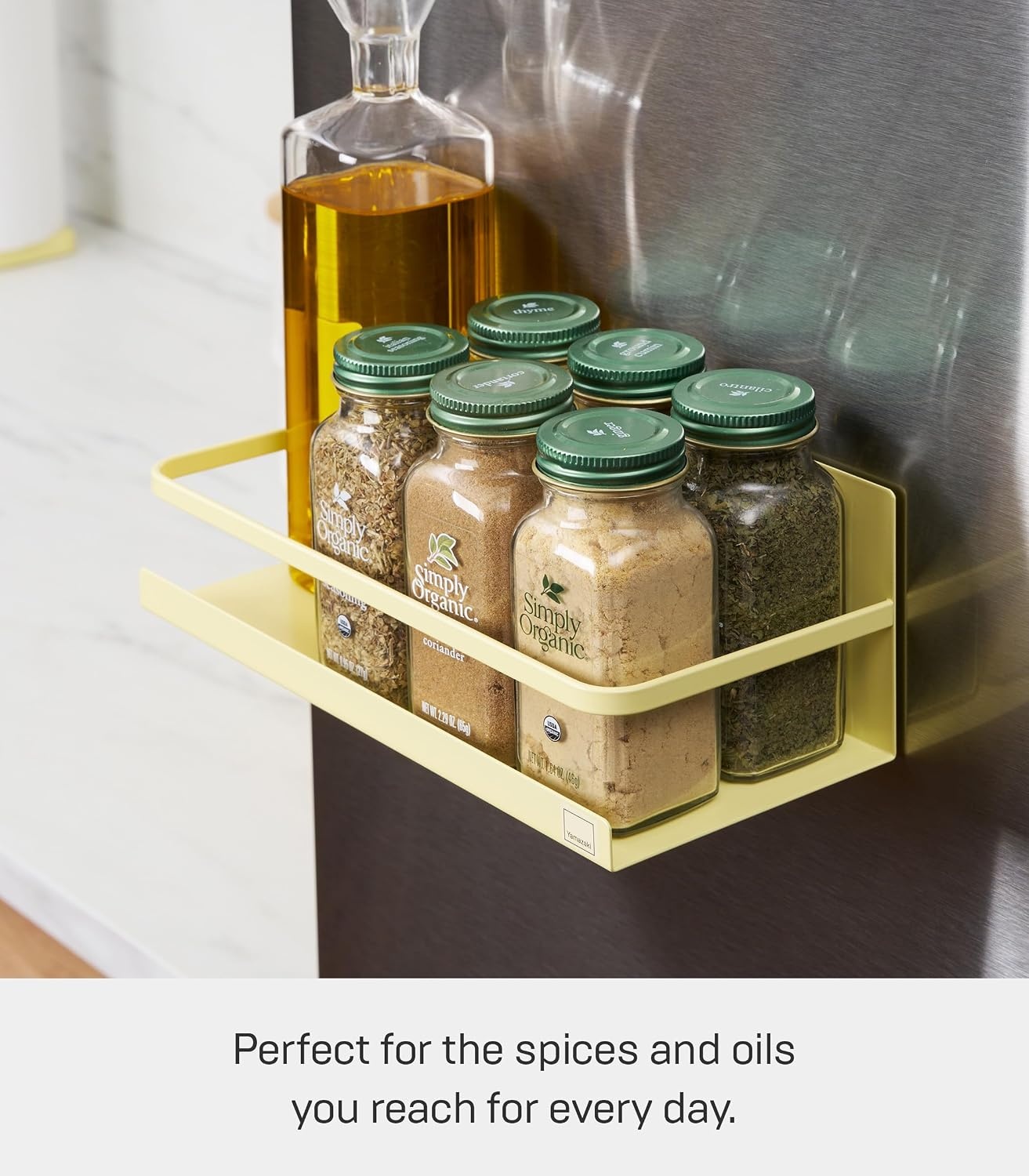 image:imageYAMAZAKI Home Magnetic Spice Storage Rack Organizer For Fridge SteelYellow