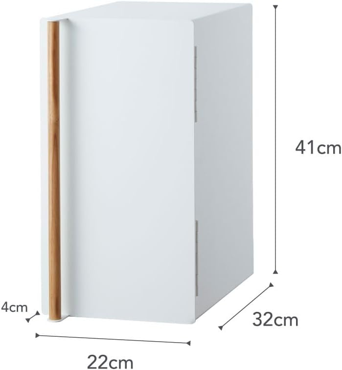 image:imageYAMAZAKI Home Modern Bread Box Steel Wood Countertop Bread Storage Container Large White Bread Box for Kitchen Countertop SpaceSaving Bread Keeper Easy Access LidWhite