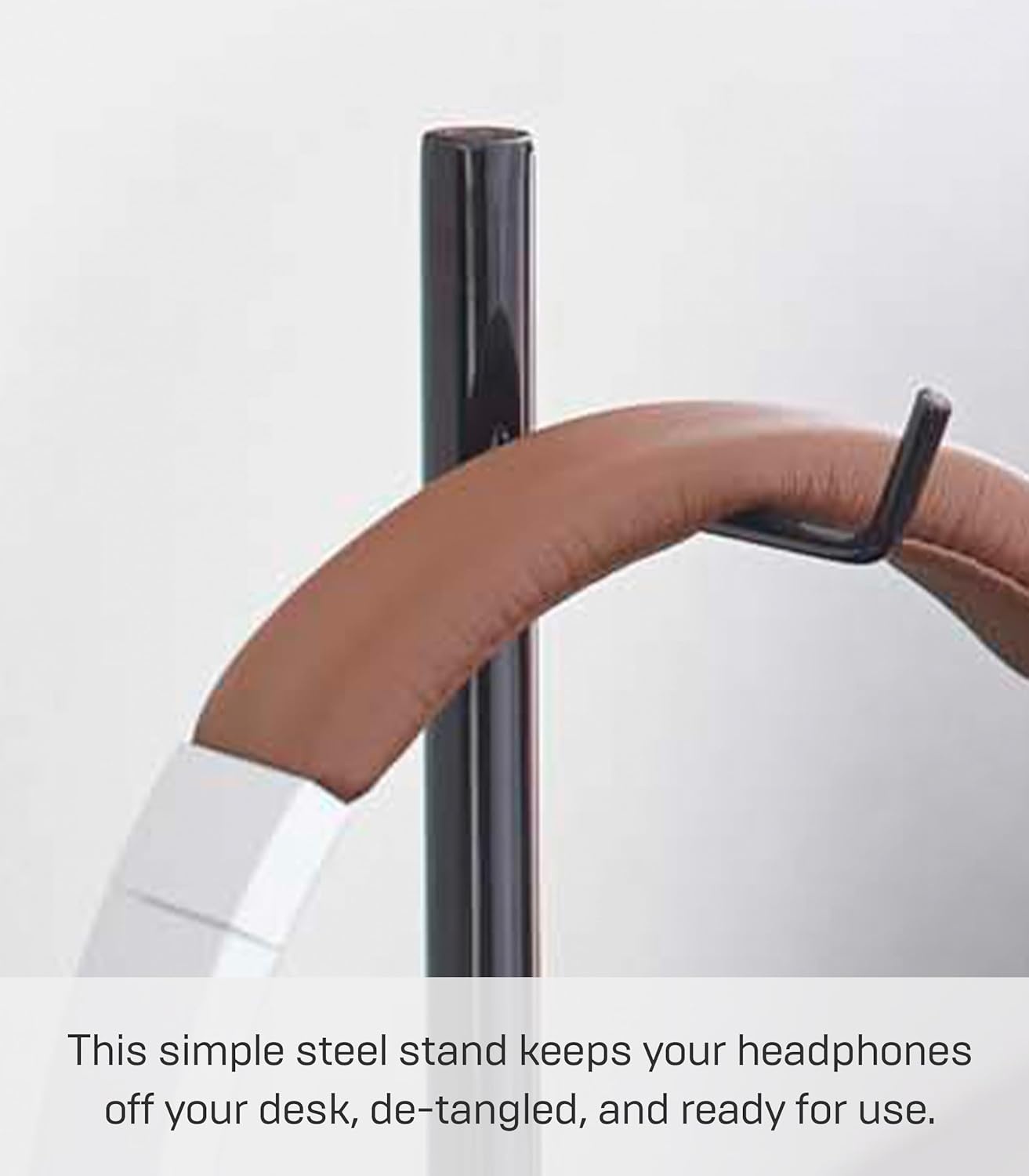 image:imageYAMAZAKI Home Office Desk Headphone Stand Headset Holder Round Base Round SteelBlack