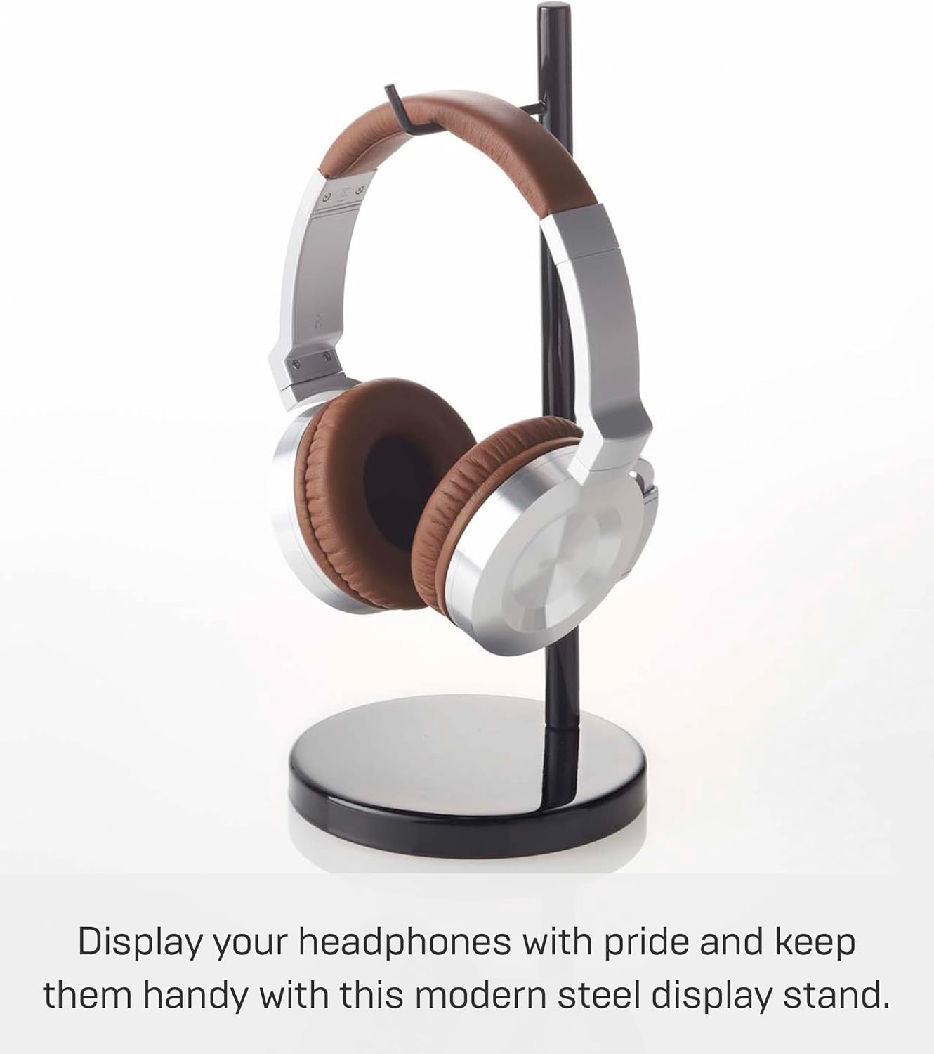 image:imageYAMAZAKI Home Office Desk Headphone Stand Headset Holder Round Base Round SteelBlack