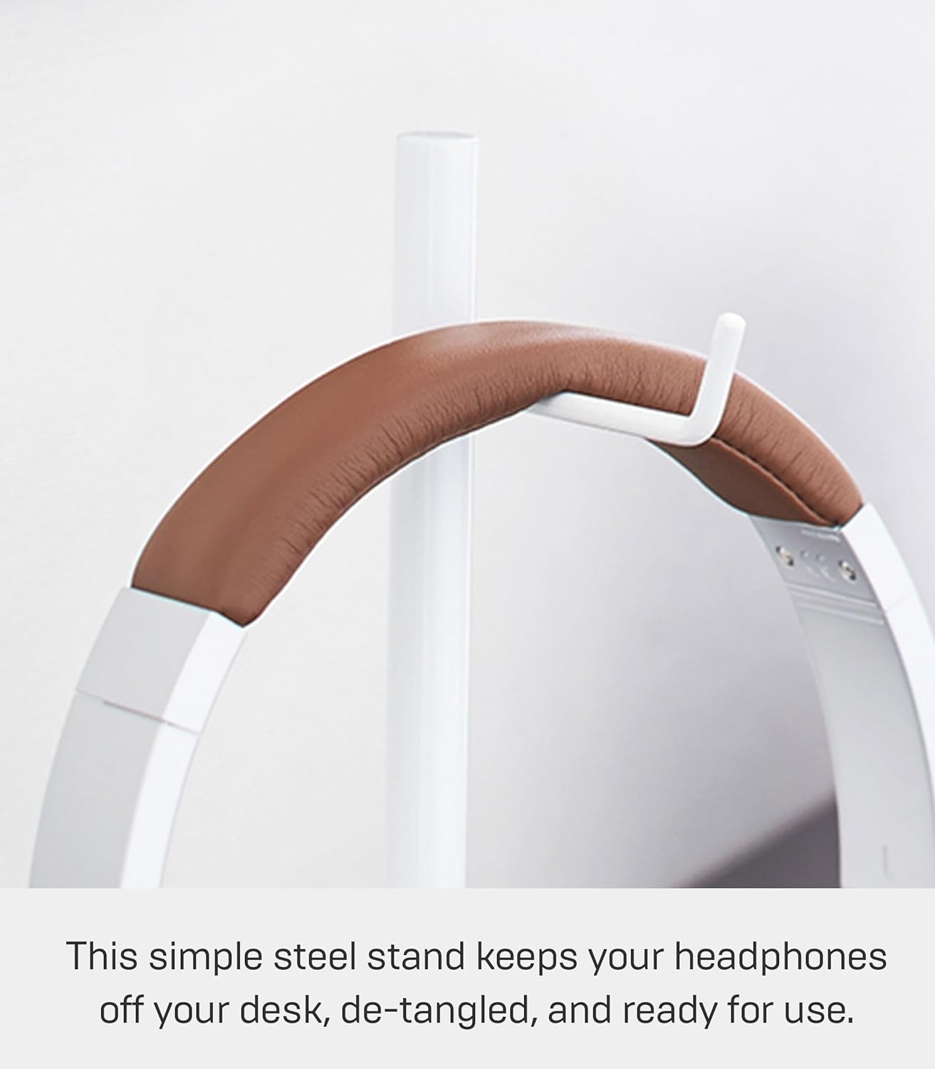 image:imageYAMAZAKI Home Office Desk Headphone Stand Headset Holder Round Base Round SteelWhite