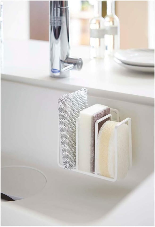 image:imageYAMAZAKI Home Plate 3 Sponge Holder Steel Rack Organizer for Kitchen Sink Steel