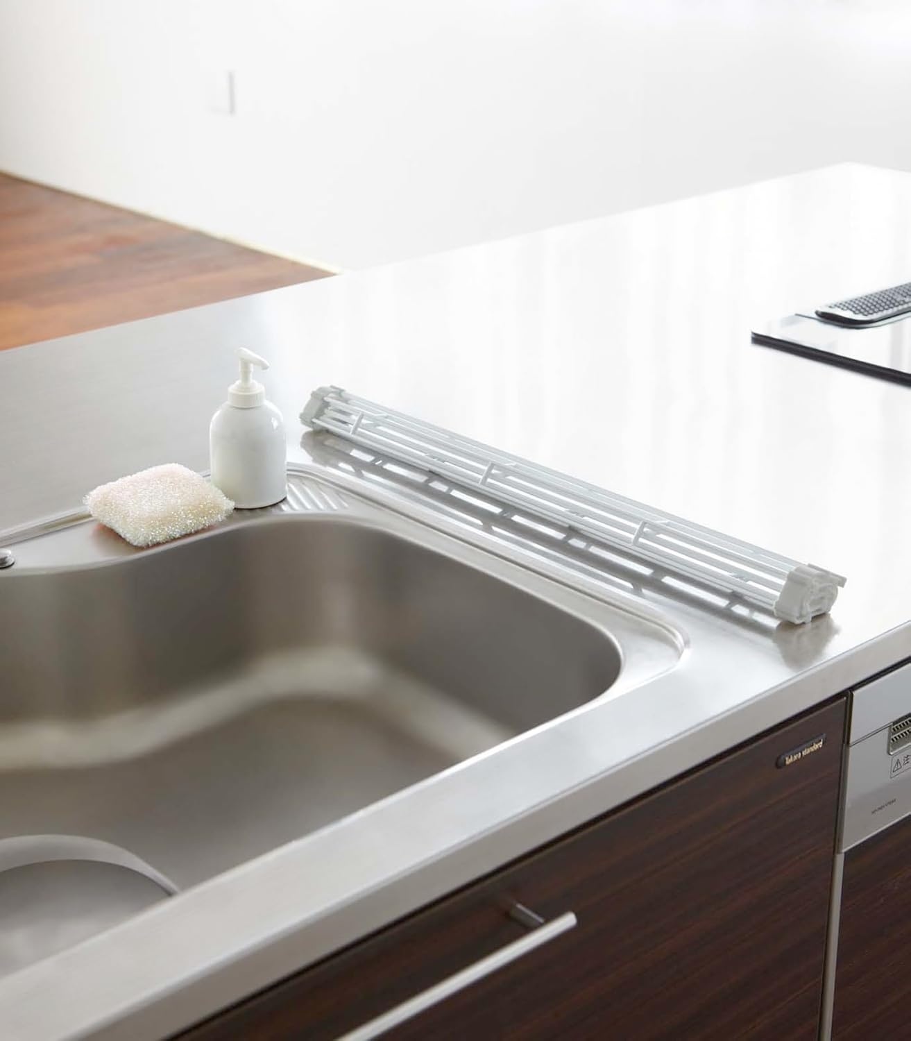 image:imageYAMAZAKI Home Plate Folding Sink Drainer Rack SteelWhite