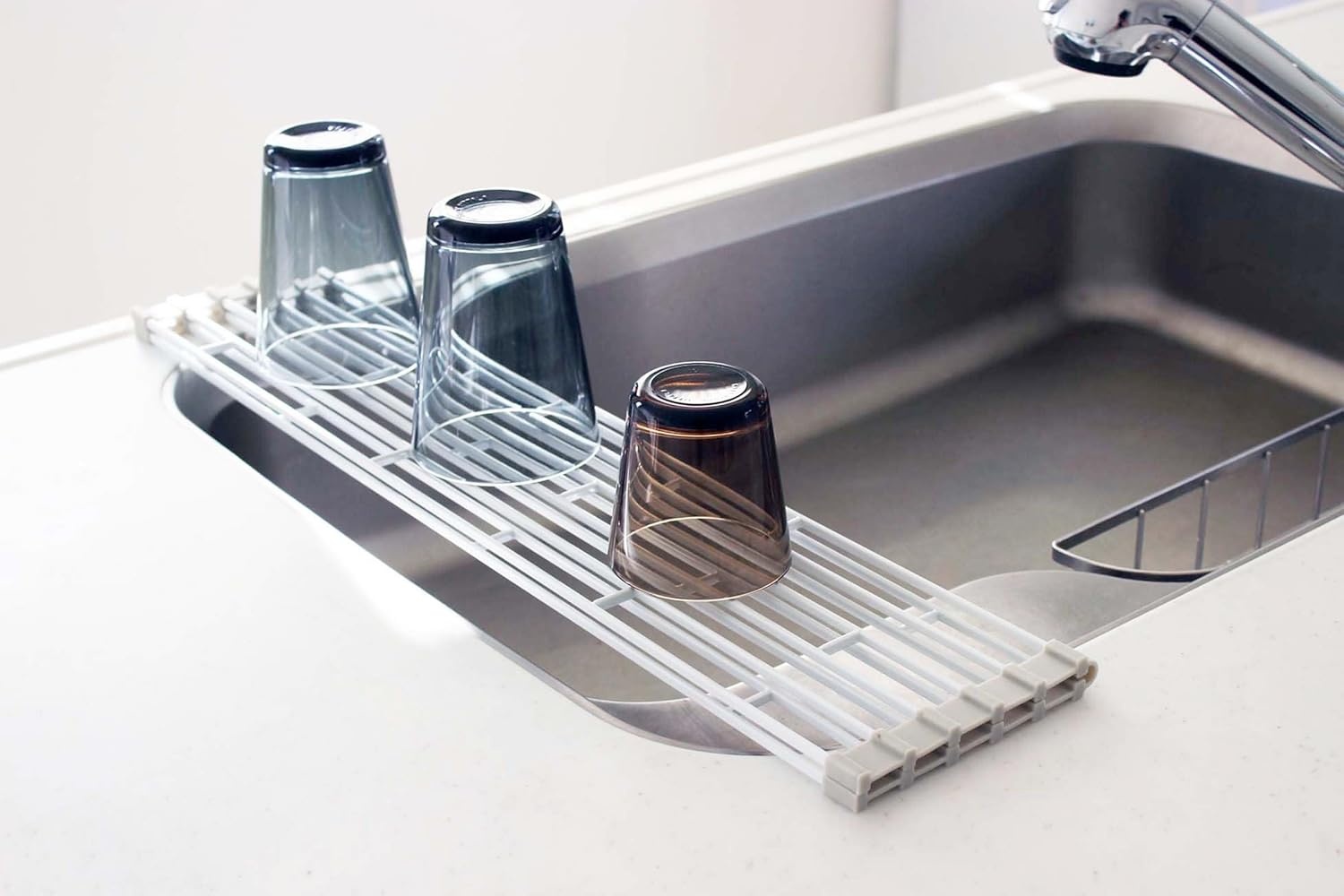 image:imageYAMAZAKI Home Plate Folding Sink Drainer Rack SteelWhite