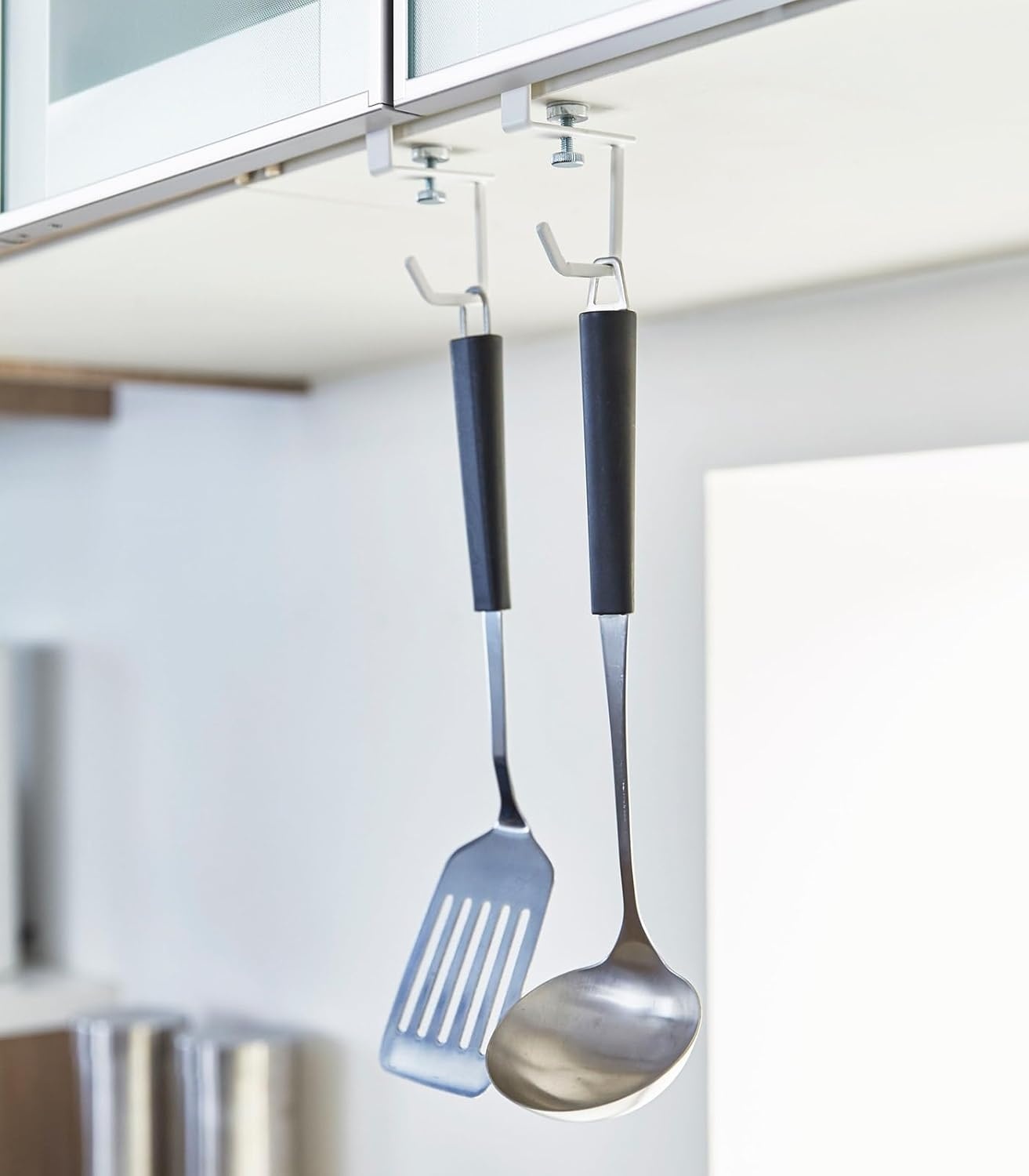 image:imageYAMAZAKI Home Plate Under Shelf Hanger Set of 2 Multipurpose Hanging Storage Organizer SteelWhite