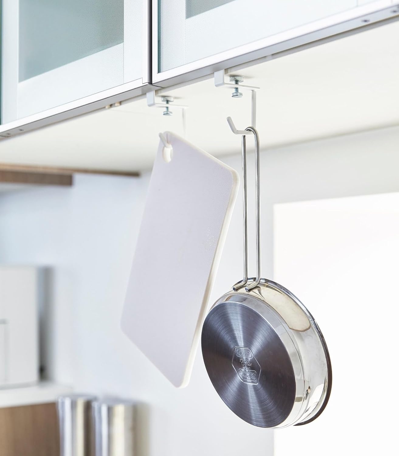 image:imageYAMAZAKI Home Plate Under Shelf Hanger Set of 2 Multipurpose Hanging Storage Organizer SteelWhite