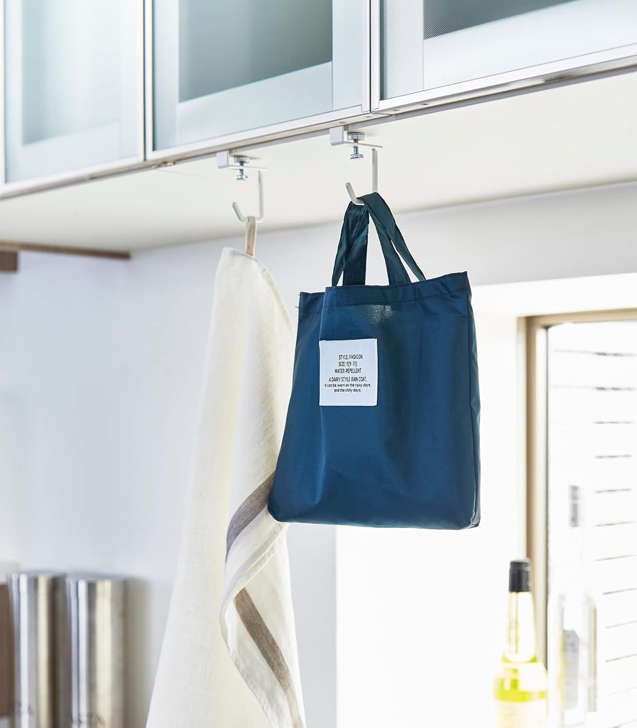 image:imageYAMAZAKI Home Plate Under Shelf Hanger Set of 2 Multipurpose Hanging Storage Organizer SteelWhite