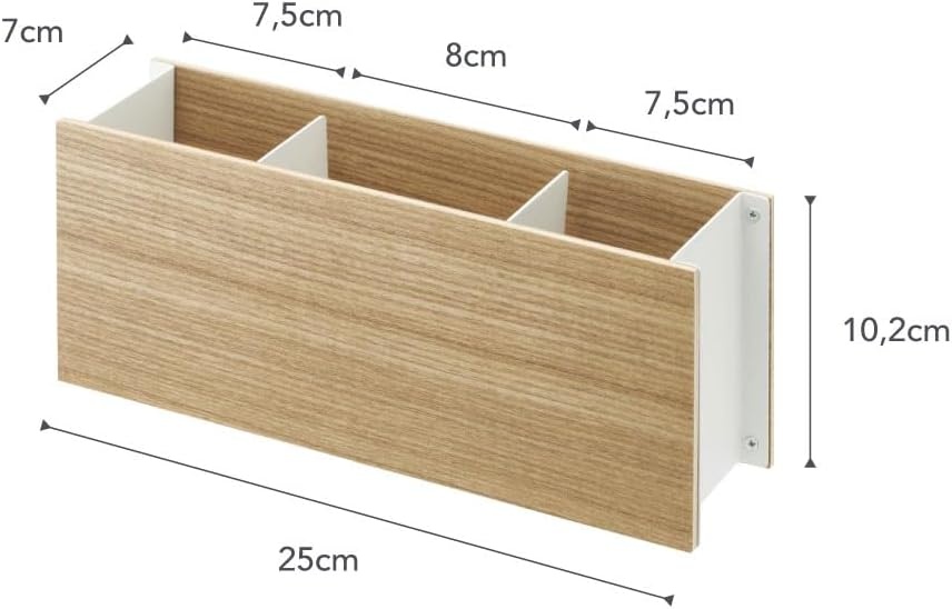 image:imageYAMAZAKI Home Rin Desk Organizer Tv Remote Control And Pen Holder Small Steel WoodAsh