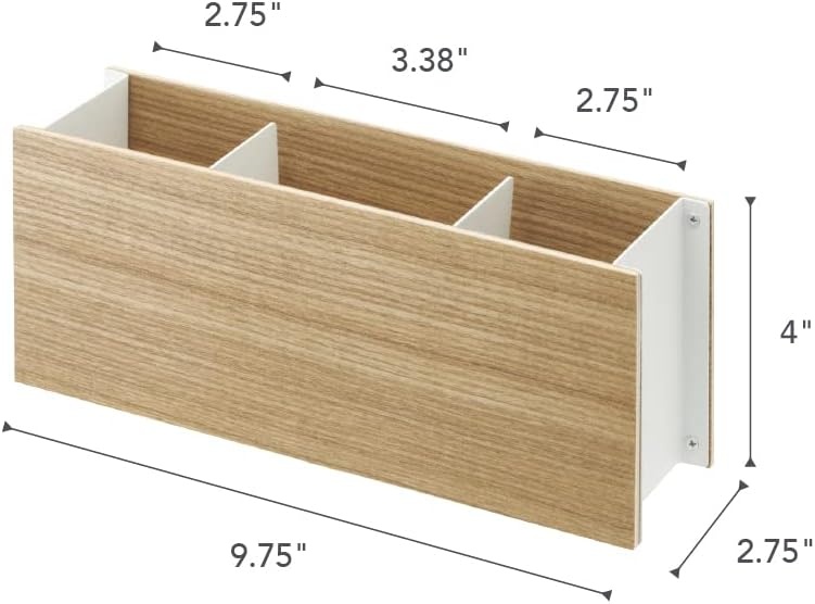 image:imageYAMAZAKI Home Rin Desk Organizer Tv Remote Control And Pen Holder Small Steel WoodAsh