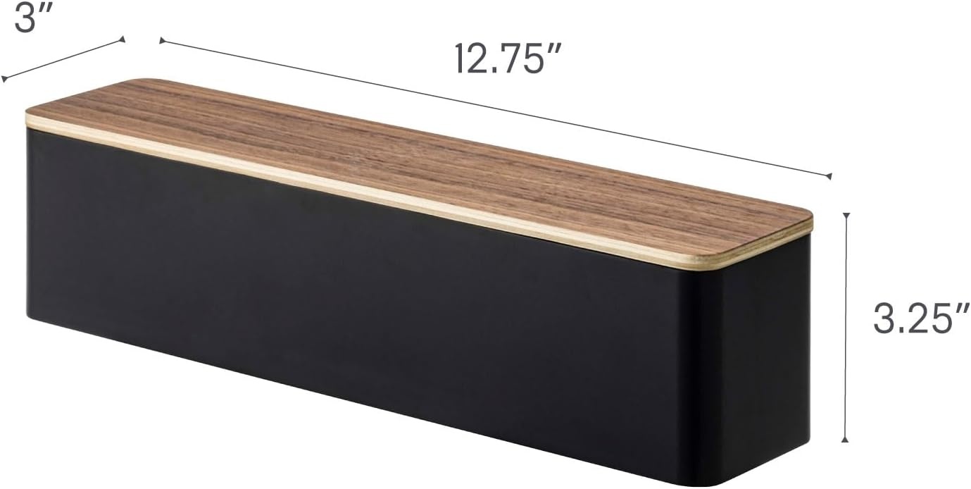 image:imageYAMAZAKI Home Rin Utensil Case Knife Fork Spoon Silverware Cutlery Holder with Divider Portable for Kitchen Counter Or Table Plastic WoodWalnut