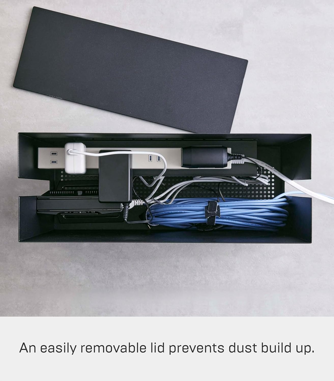 image:imageYAMAZAKI Home Rolling Cable Management Cord Power StripSurge Protector Storage Organizer for Office or Bedroom Steel One Size WhiteBlack
