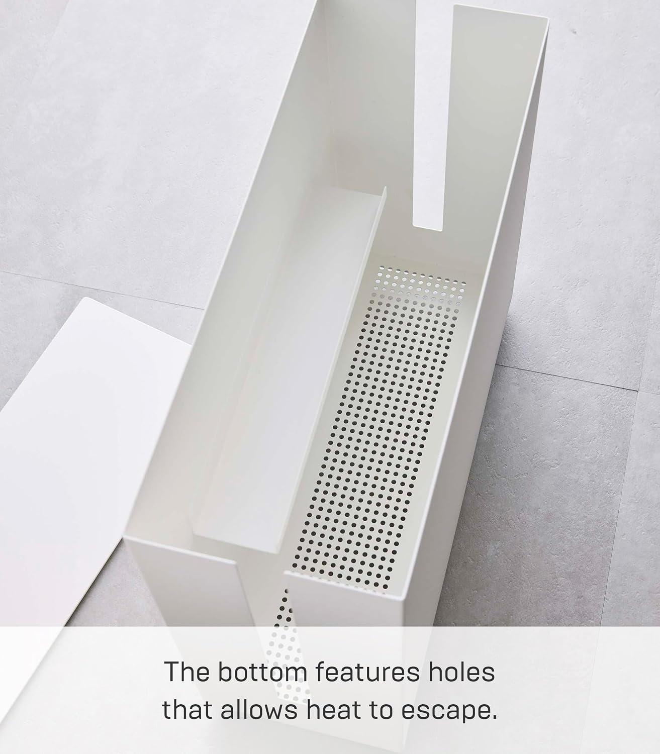 image:imageYAMAZAKI Home Rolling Cable Management Cord Power StripSurge Protector Storage Organizer for Office or Bedroom Steel One Size WhiteWhite