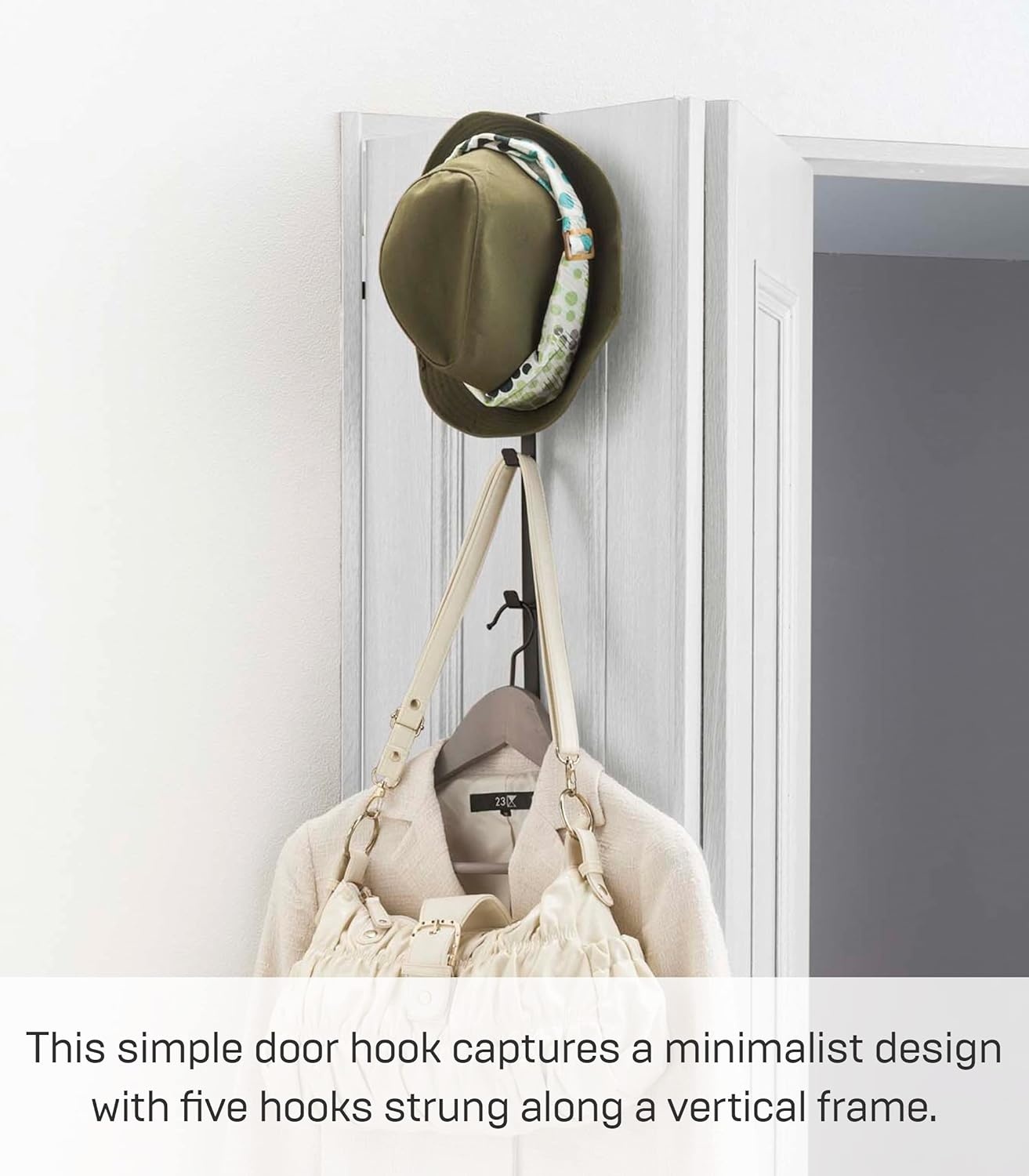 image:imageYAMAZAKI Home Smart Home Over The Door Hooks Vertical Hanging Coat Rack Fits Doors Up to 1375 Thick SteelBlack