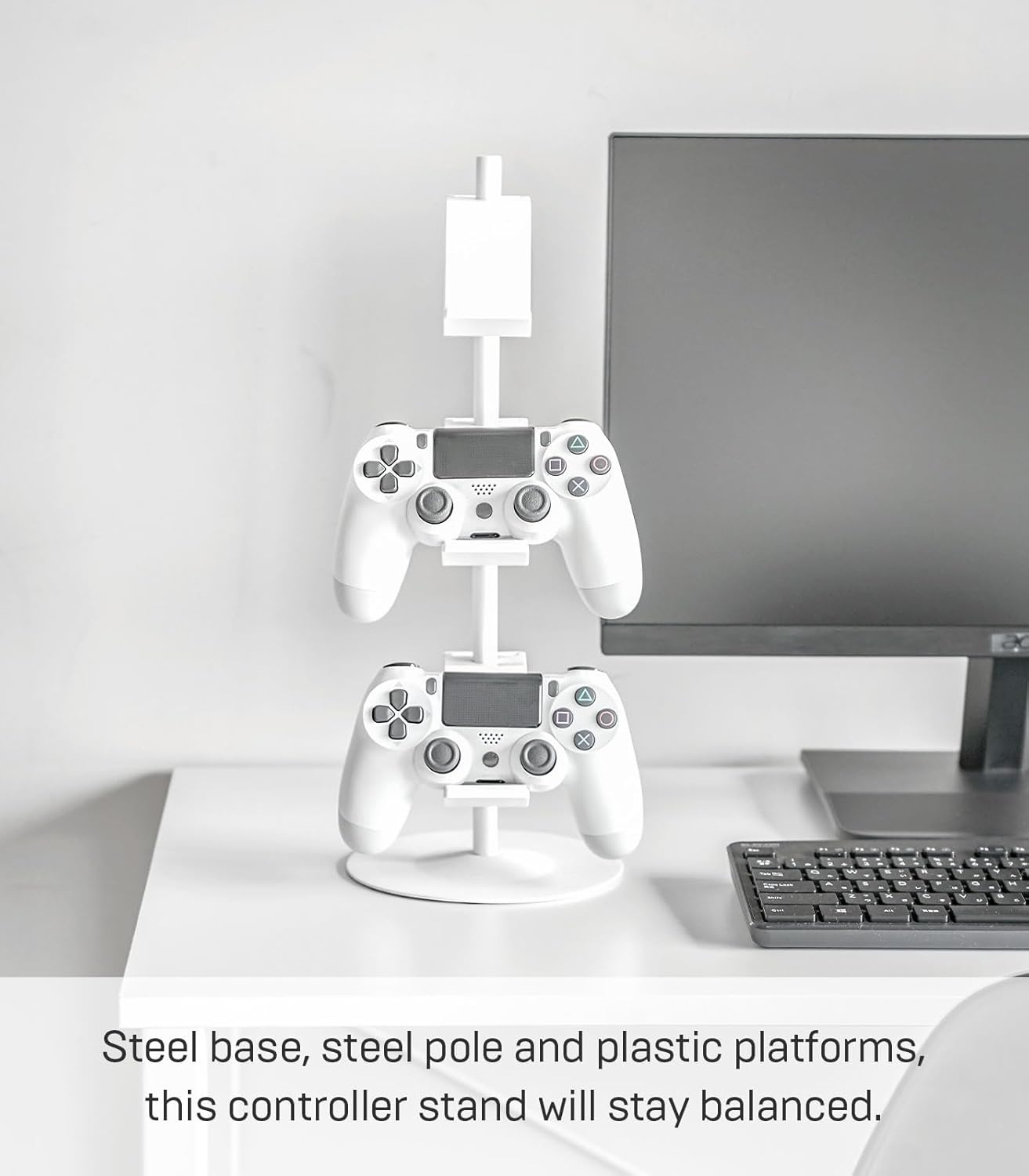 image:imageYAMAZAKI Home Smart Universal Adjustable Game Controller StandController Holder SteelWhite