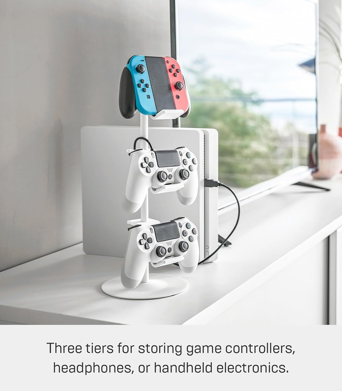 image:imageYAMAZAKI Home Smart Universal Adjustable Game Controller StandController Holder SteelWhite