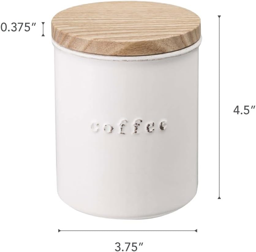 image:imageYAMAZAKI Home Tosca Ceramic Canister Dry Food Kitchen Storage Container Organizer Salt 1525 Oz 450 MlCoffee
