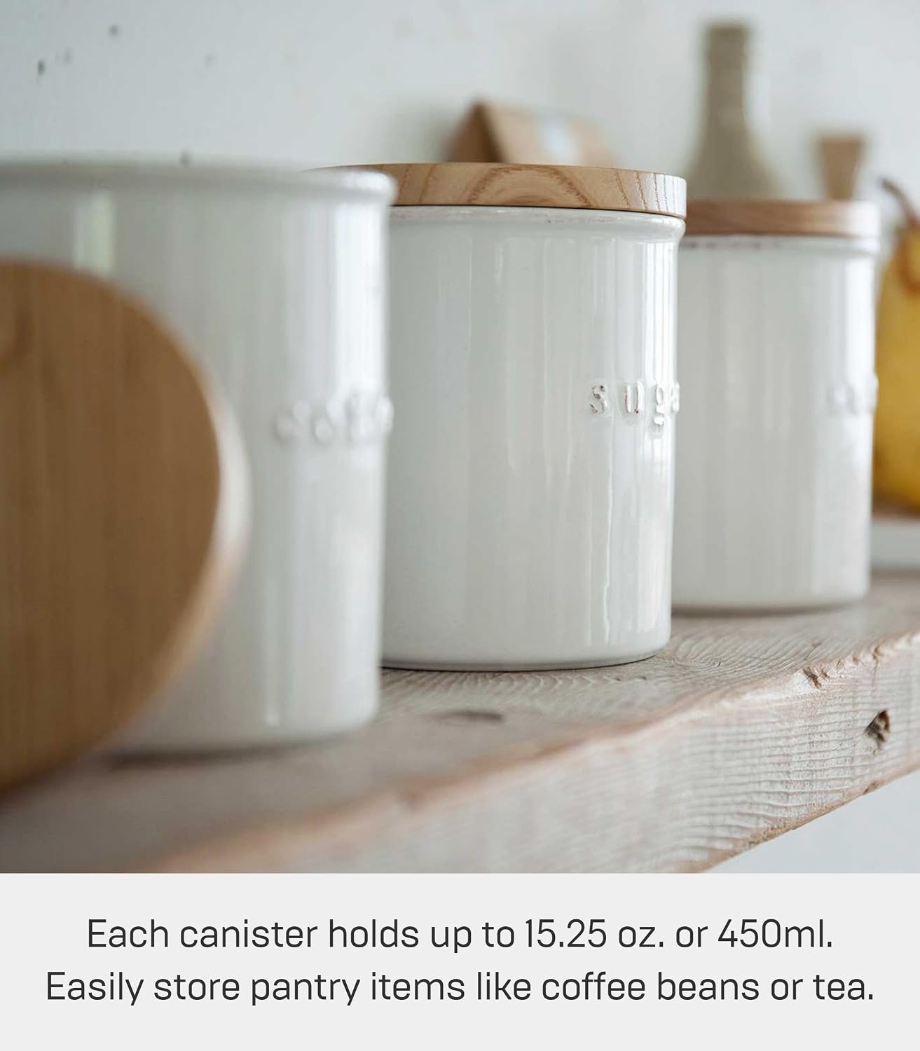 image:imageYAMAZAKI Home Tosca Ceramic Canister Dry Food Kitchen Storage Container Organizer Salt 1525 Oz 450 MlCoffee