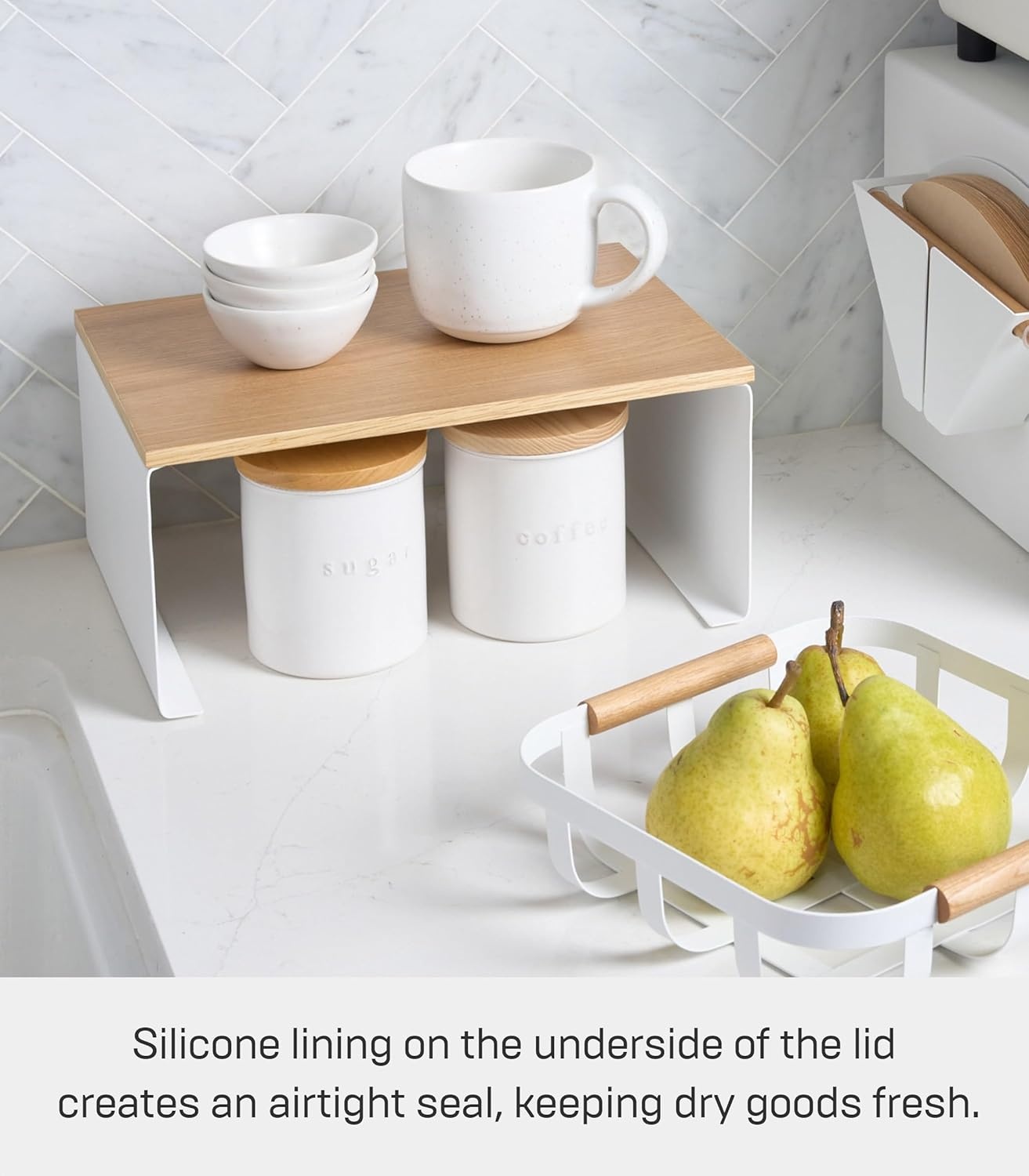image:imageYAMAZAKI Home Tosca Ceramic Canister Dry Food Kitchen Storage Container Organizer Salt 1525 Oz 450 MlSalt