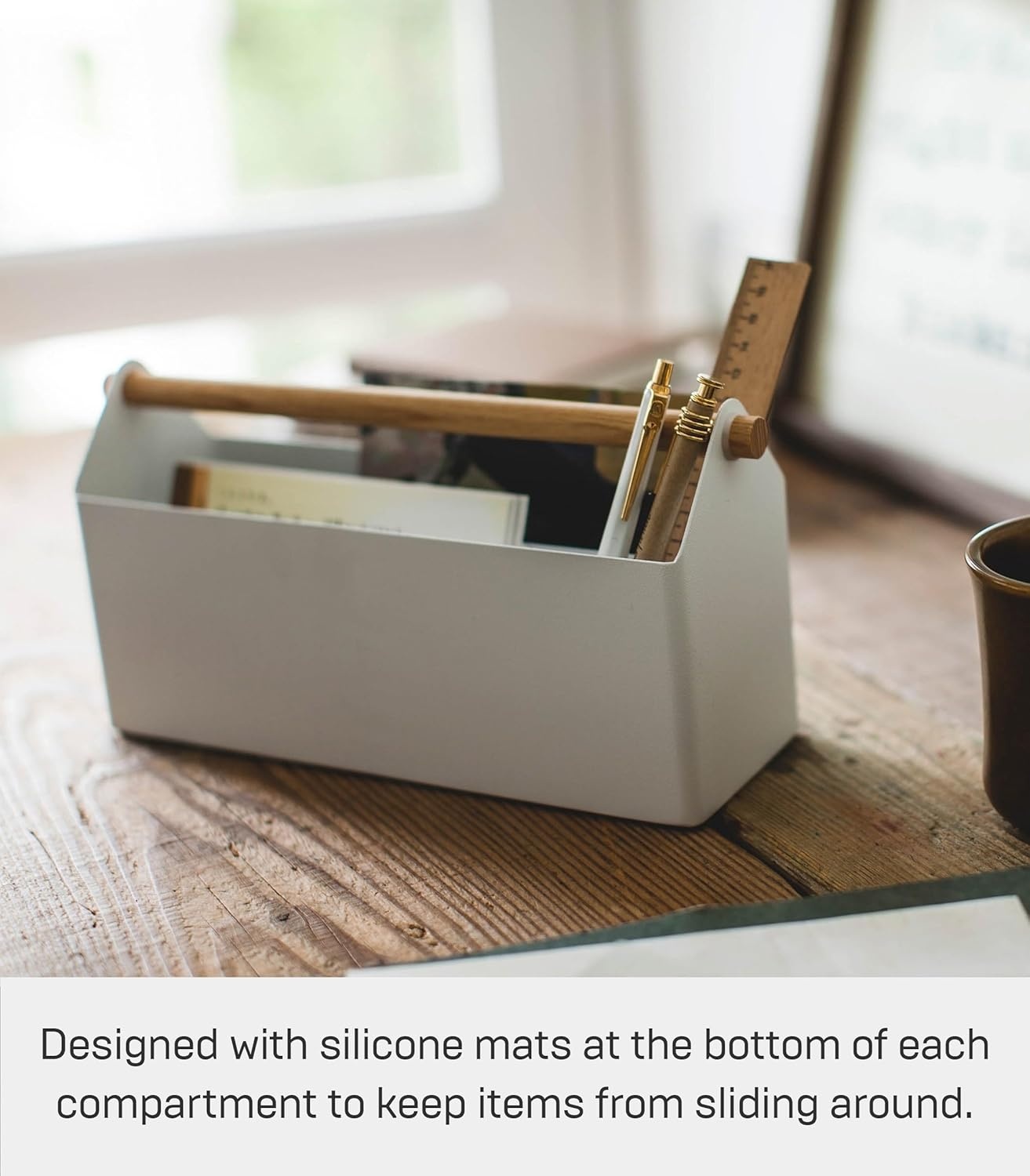 image:imageYAMAZAKI Home Tosca Desk Organizer Stationary Holder For Office amp School Supplies Caddy Steel WoodModern